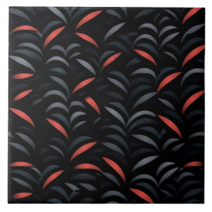 Azulejo De Cerâmica Padrão de abstrato, preto e vermelho, sem costura