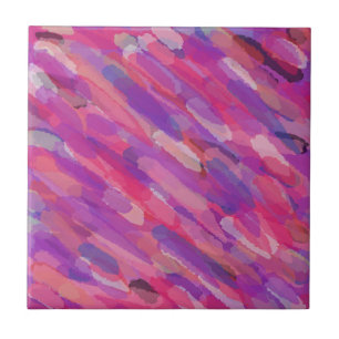 Azulejo De Cerâmica Padrão de Abstrato púrpura e rosa