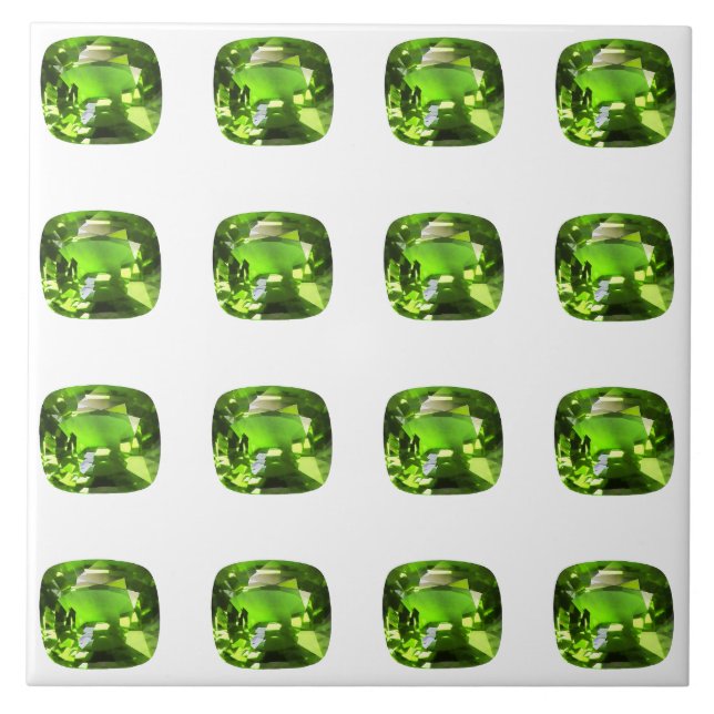 Azulejo De Cerâmica Padrão de Abstrato Verde (Frente)