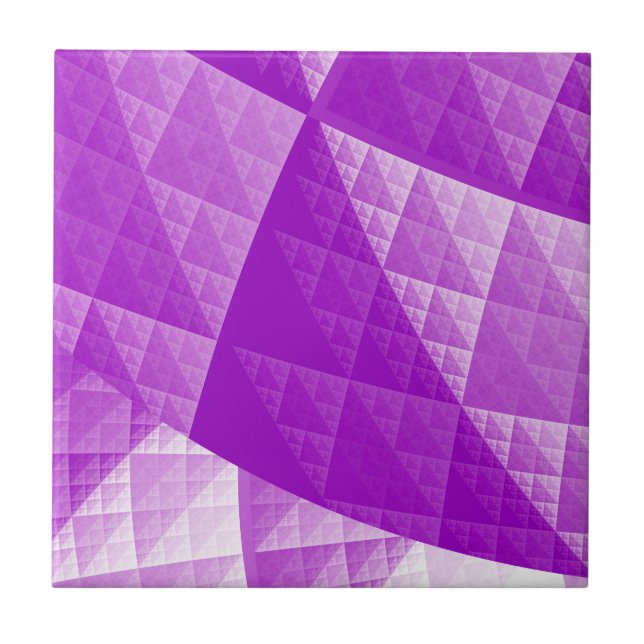 Azulejo De Cerâmica Padrão de abstrato violeta (Frente)