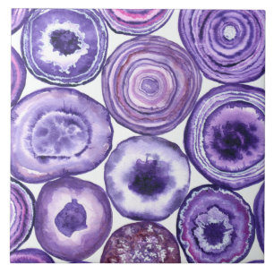 Azulejo De Cerâmica Padrão de agata violeta