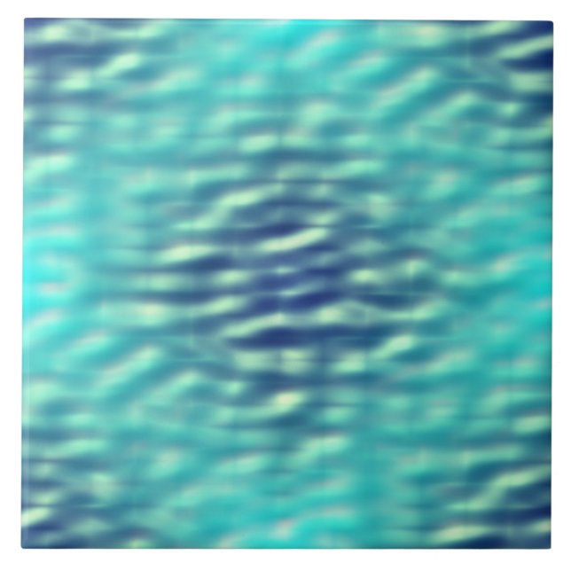 Azulejo De Cerâmica Padrão de água de Piscina clara e escura (Frente)