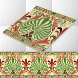 Azulejo De Cerâmica Padrão de Amizade Grego Vintage<br><div class="desc">Este é um impressão de aprimoramento digital derivado de uma ilustração antiga do design de coleção grego frieze. Você pode personalizar a cor de fundo.</div>