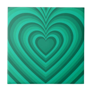 Azulejo De Cerâmica Padrão de Amor do Coração Hipnótico Azul