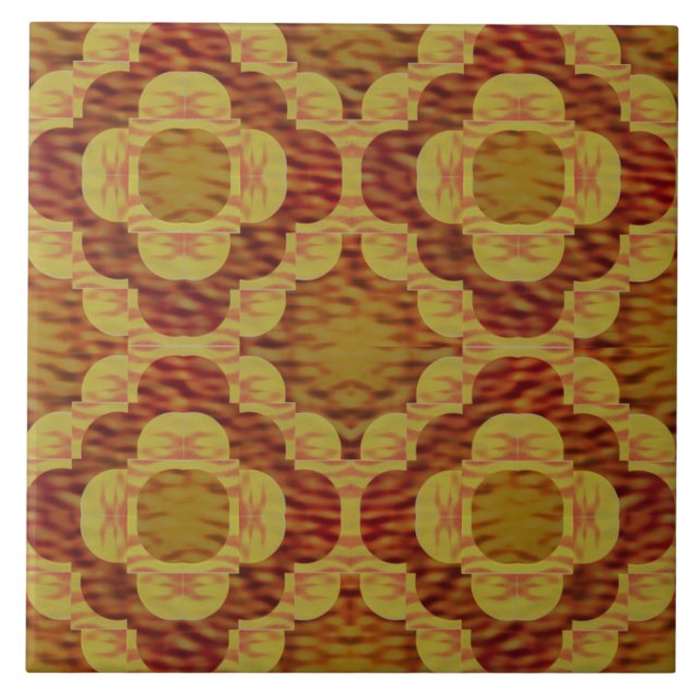 Azulejo De Cerâmica Padrão de Anel de Amor de Fogo (Frente)