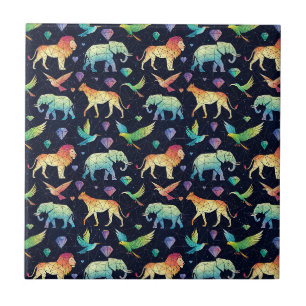 Azulejo De Cerâmica Padrão de Animal de Vida Selvagem de Constelação A