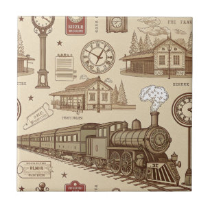 Azulejo De Cerâmica Padrão de Antiga Estação de Trem (1)