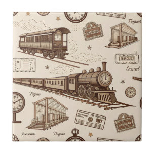 Azulejo De Cerâmica Padrão de Antiga Estação de Trem (2)