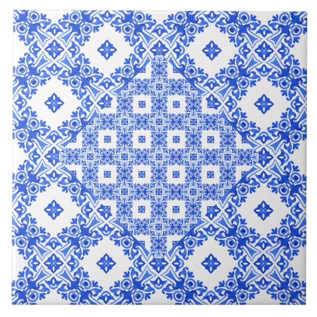 Azulejo De Cerâmica Padrão de aparência do português com exclusão bran (Frente)