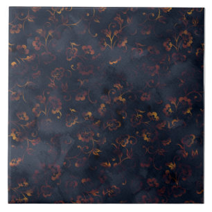 Azulejo De Cerâmica Padrão de Aquarela de Cobre Patina Damask