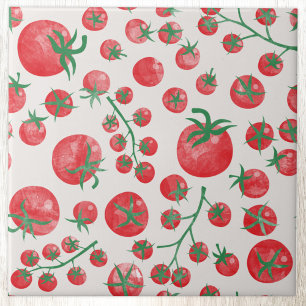 Azulejo De Cerâmica Padrão de Aquarela de Tomate