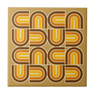 Azulejo De Cerâmica Padrão de Arca Geométrica do Estilo 70s