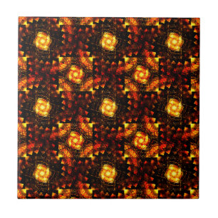 Azulejo De Cerâmica Padrão de Arte Abstrata Boho Elegante Moderno Dour