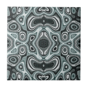 Azulejo De Cerâmica Padrão de Arte de Seafoam Green Teal Cinza Bali B