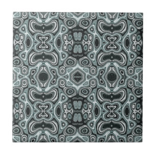 Azulejo De Cerâmica Padrão de Arte de Seafoam Green Teal Cinza Bali B