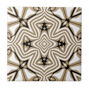 Azulejo De Cerâmica Padrão de arte original branco preto bege castanh