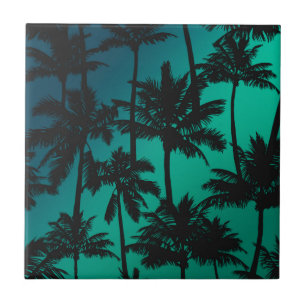 Azulejo De Cerâmica Padrão de Árvore Palm