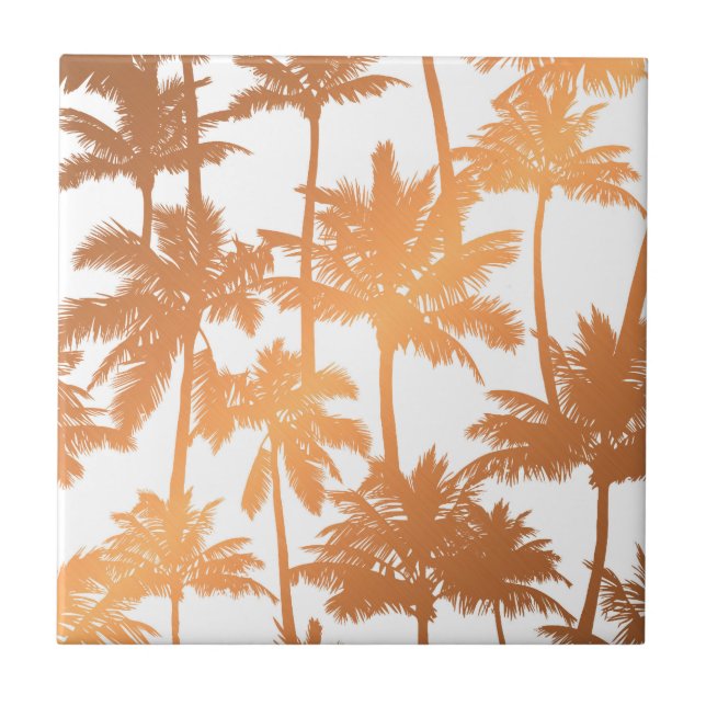 Azulejo De Cerâmica Padrão de Árvore Palm (Frente)