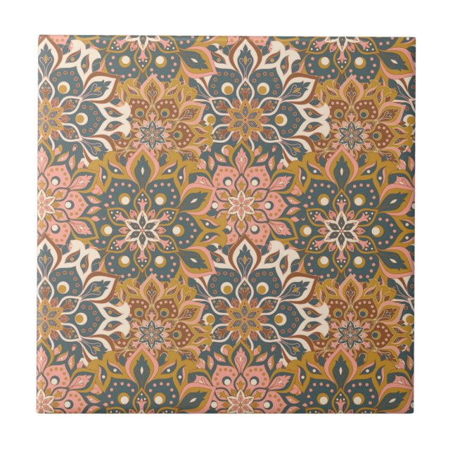 Azulejo De Cerâmica Padrão de Azulejo de Mandala/Marrocos  (Frente)