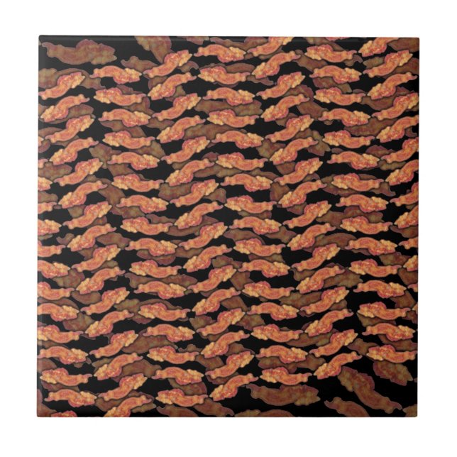 Azulejo De Cerâmica Padrão de bacon (Frente)