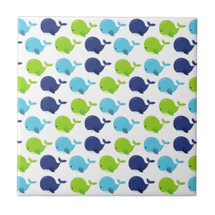 Azulejo De Cerâmica Padrão De Baleias, Baleias Cutas, Animais Do Mar