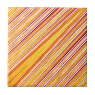 Azulejo De Cerâmica Padrão de bandas laranja
