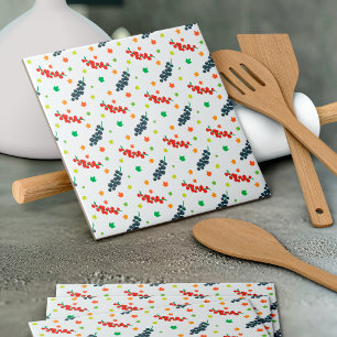 Azulejo De Cerâmica Padrão De Berries, Morango, Amorango, Fruta