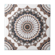 Padrão de Black and Tan Mandala