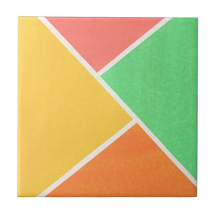 Azulejo De Cerâmica Padrão de Bloco de Cores das Formas de Verão