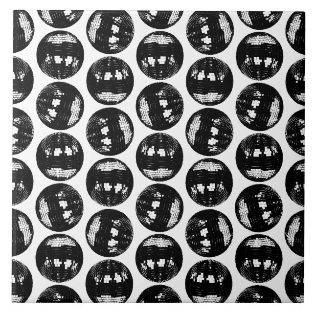 Azulejo De Cerâmica Padrão de Bola de Espelho do Disco Balls PERSONALI (Frente)