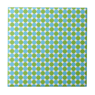 Azulejo De Cerâmica Padrão de bolinhas azul e verde