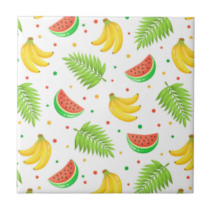 Azulejo De Cerâmica Padrão de Bolinhas de Fruta tropical
