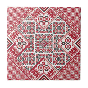 Azulejo De Cerâmica Padrão de bordado palestino 2