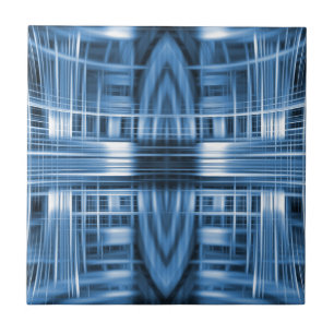 Azulejo De Cerâmica Padrão de borrão de velocidade azul e branca