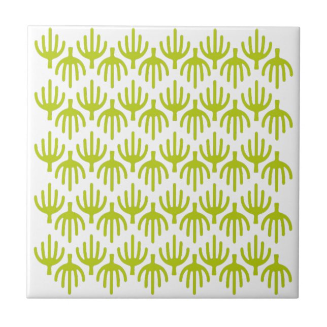 Azulejo De Cerâmica Padrão de cactus (Frente)