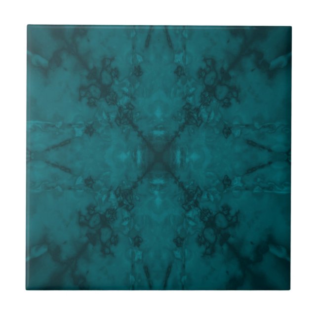 Azulejo De Cerâmica Padrão de caleidoscópio de estrela verde (Frente)