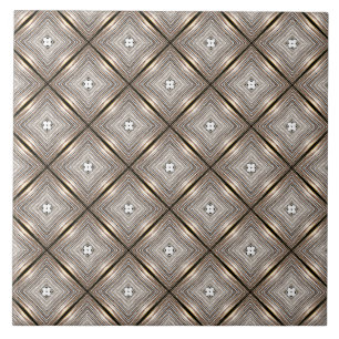 Azulejo De Cerâmica Padrão de caleidoscópio dourado e branco
