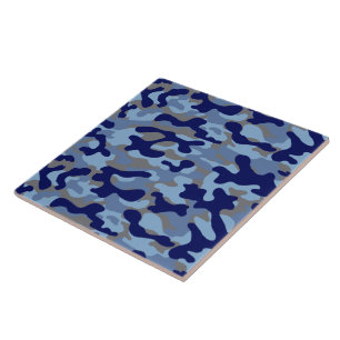 Azulejo De Cerâmica Padrão de Camuflagem Azul 