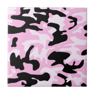 Azulejo De Cerâmica Padrão de Camuflagem Rosa
