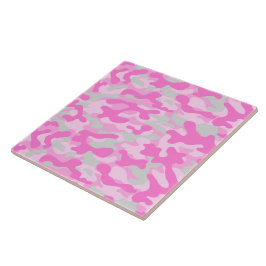 Azulejo De Cerâmica Padrão de Camuflagem Rosa