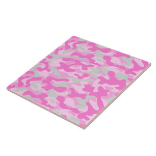 Azulejo De Cerâmica Padrão de Camuflagem Rosa