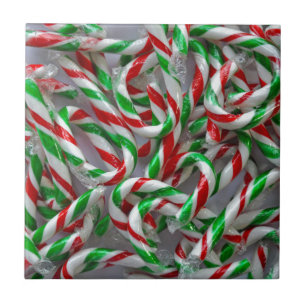 Azulejo De Cerâmica Padrão de cana doce de Natal