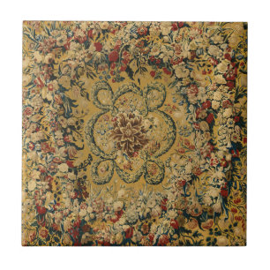 Azulejo De Cerâmica Padrão De Carpete Floral Colorida Vintage