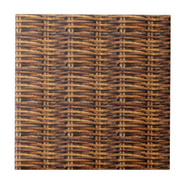 Azulejo De Cerâmica Padrão de cesta do Wicker