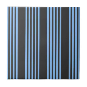Azulejo De Cerâmica Padrão de cinco faixas de azul e carvão