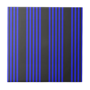 Azulejo De Cerâmica Padrão de cinco faixas de carvão e azul elétrico
