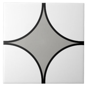 Azulejo De Cerâmica Padrão de círculo de preto e branco e cinza