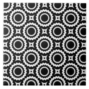 Azulejo De Cerâmica Padrão de círculos brancos brancos brancos e bra