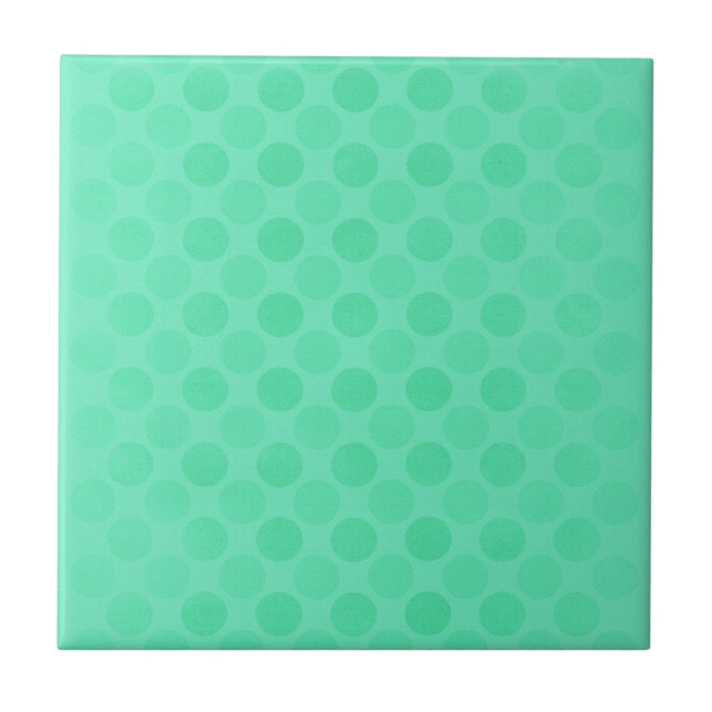 Azulejo De Cerâmica Padrão de círculos verdes com sombras retrorreflec (Frente)