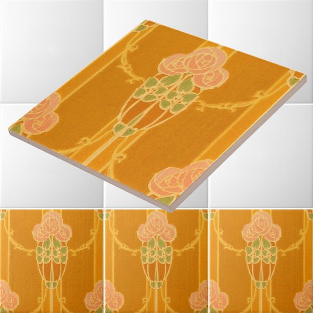 Azulejo De Cerâmica Padrão de Cluster de Estilo de Mackintosh do Vinta (Criador carregado)